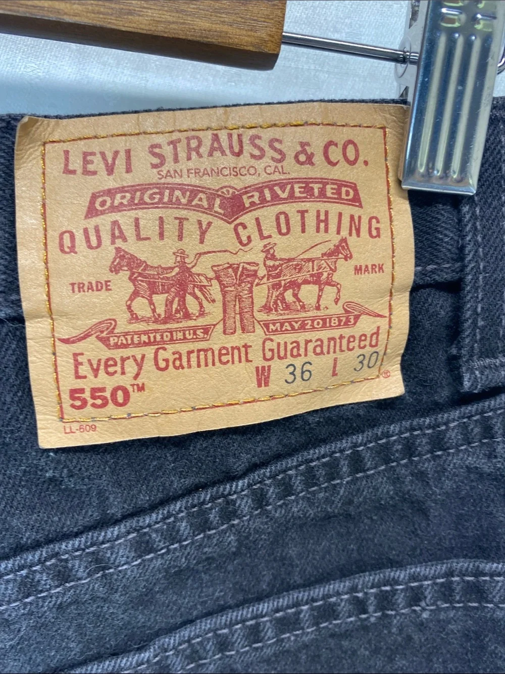 Vintage Levi's Men's Charcoal Relaxed Straight Jeans 90s USA 100% Cotton